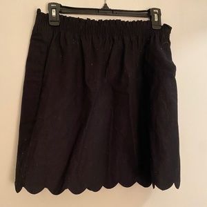 J Crew Scalloped Black Skirt